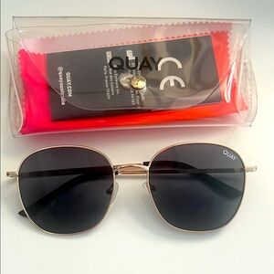 Quay Jezabell Black and Gold Sunglasses